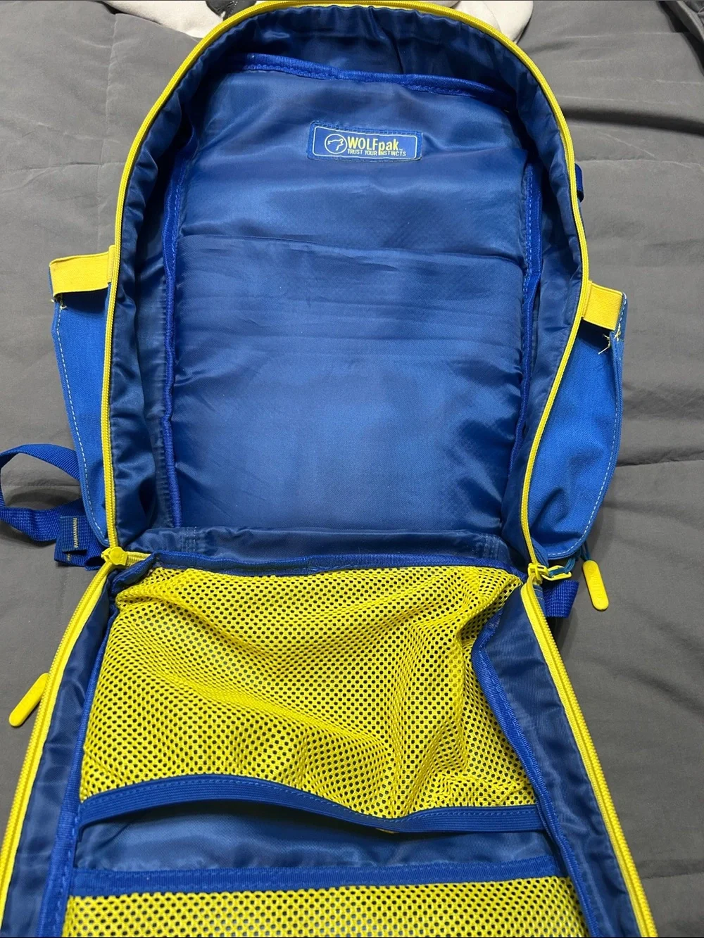 WOLFpak Blue Tactical MOLLE Backpack with Yellow Accents